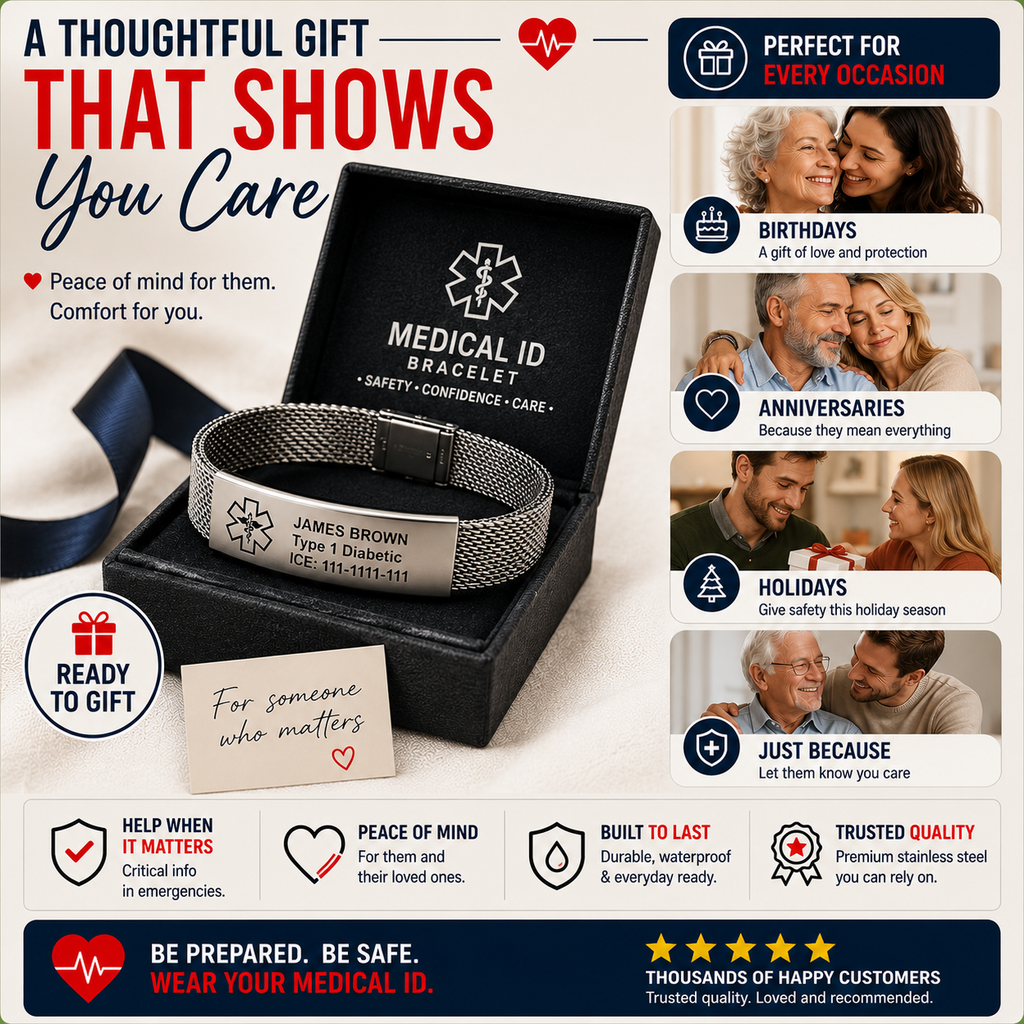 Personalized Medical Alert ID Bracelet