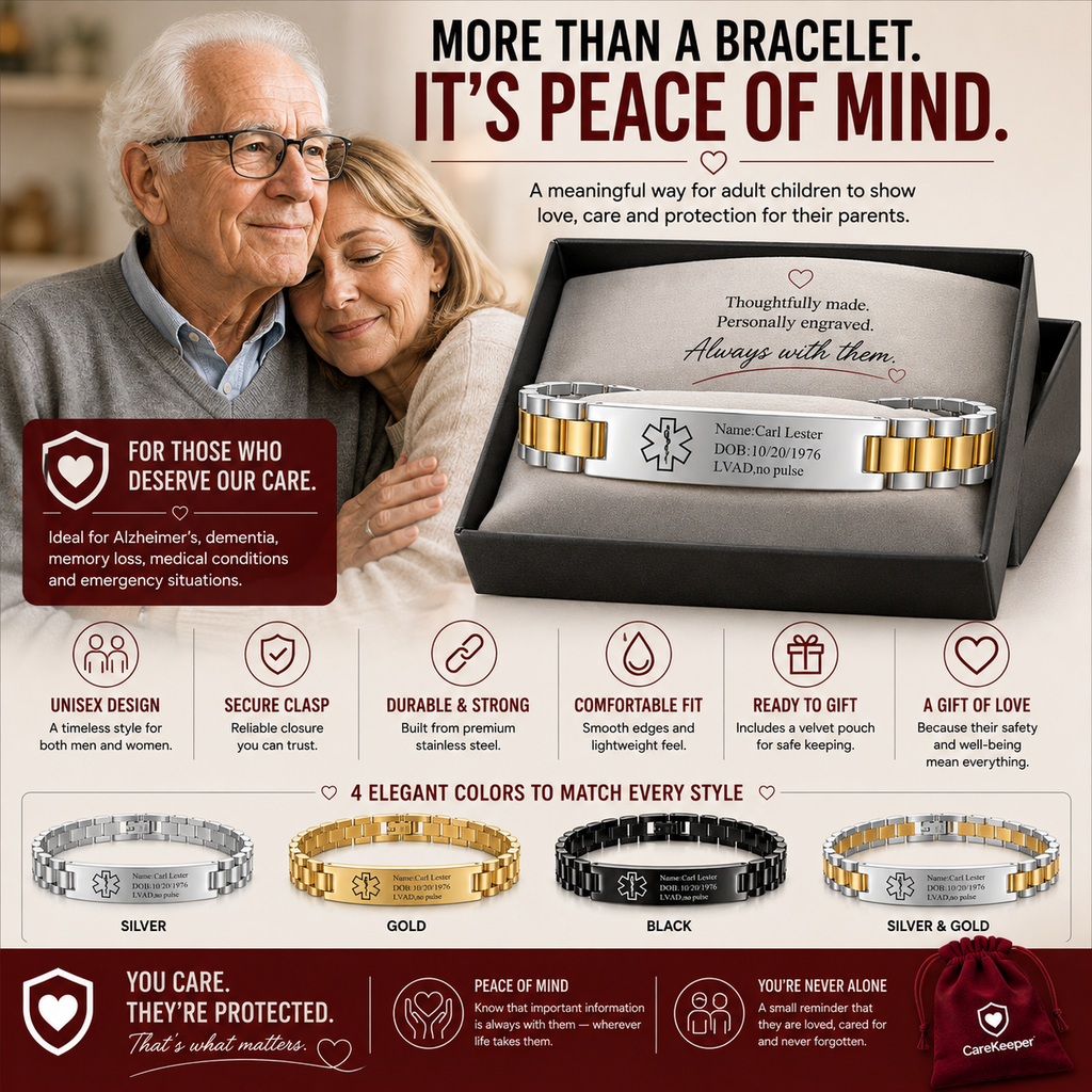 Personalized Emergency Bracelets for Women Men Custom Engraved Medical Alert Information Stainless Steel Medical ID Bracelets