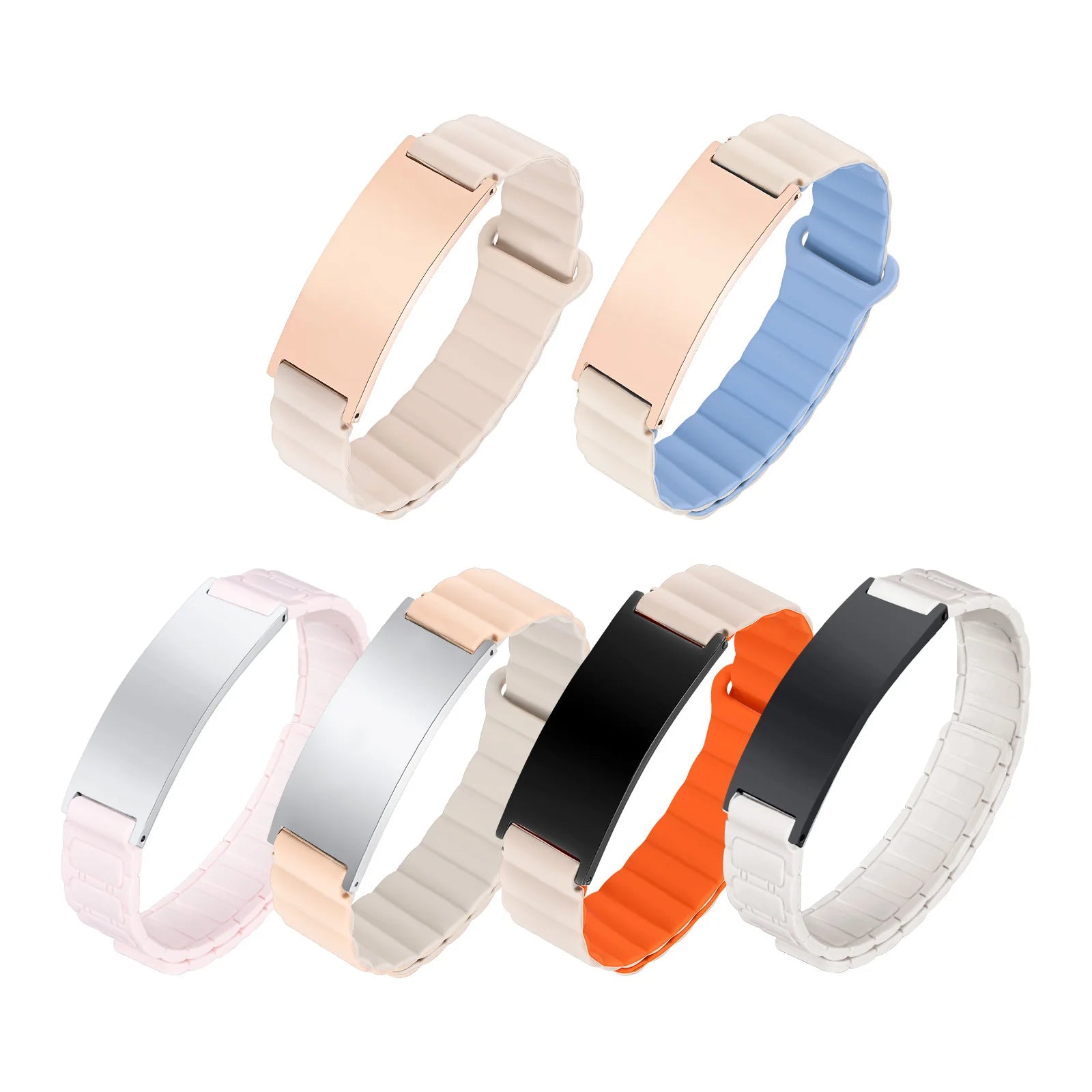 Medical ID bracelet color options with customizable engraved ID plate