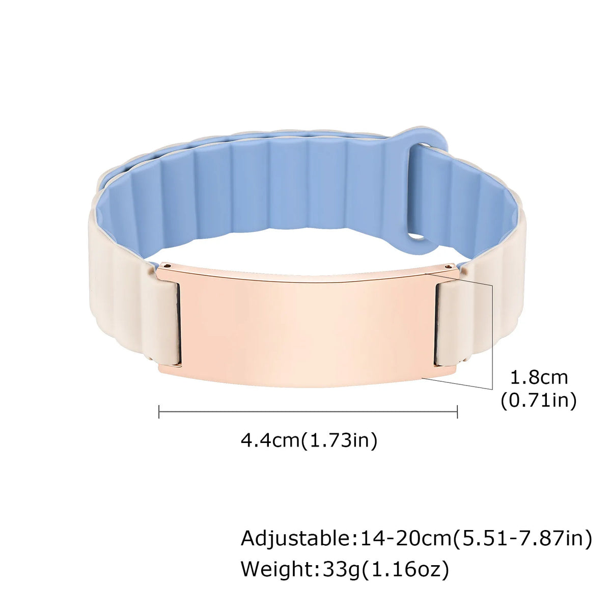 Medical ID bracelet color options with customizable engraved ID plate