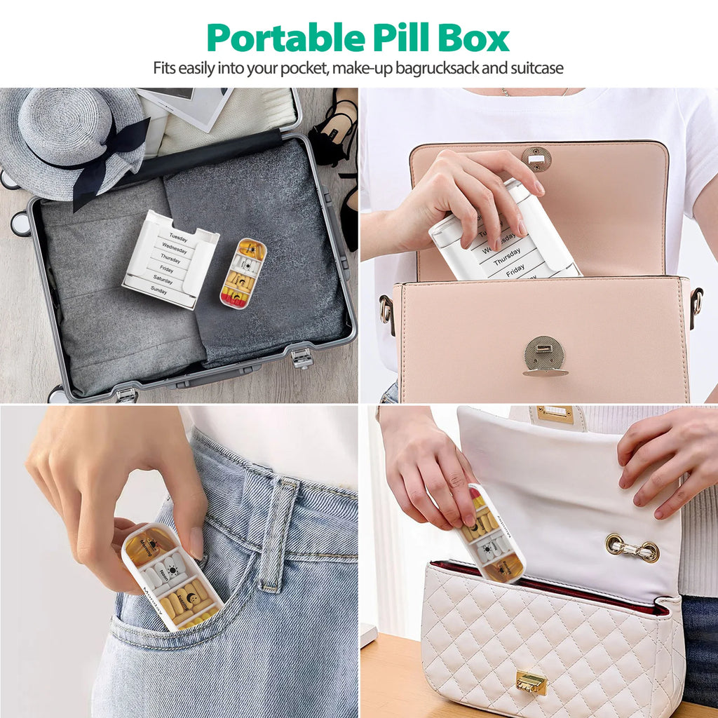 CareKeeper 7-Day Pill Organizer – Weekly Medication Box with Daily Compartments