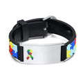 Personalized kids medical ID bracelet with silver engraved plate