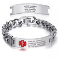 Men’s Personalized Medical ID Bracelet – Custom Engraved Stainless Steel Medical Alert Bracelet