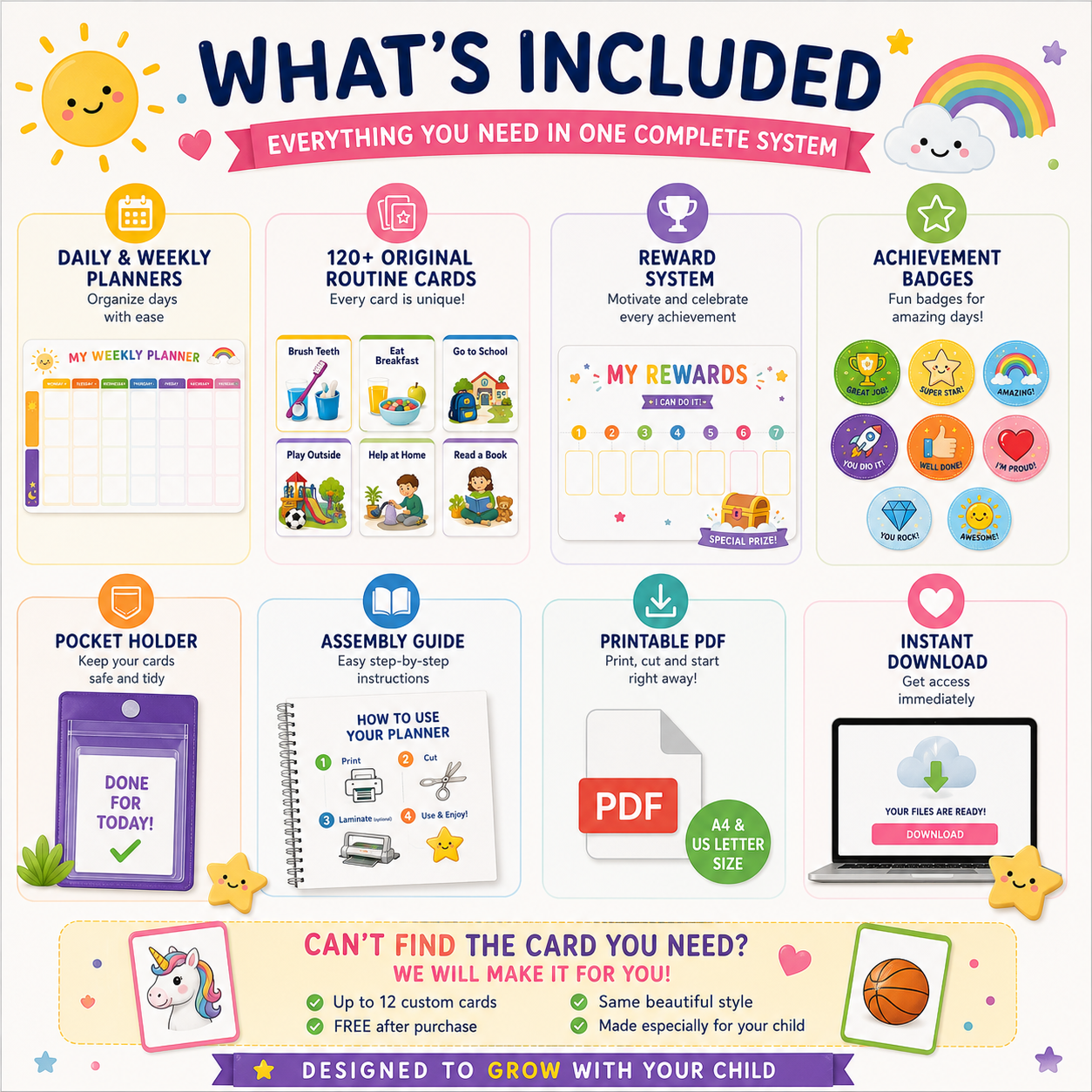 Visual Routine Planner for Kids | Printable Daily & Weekly Schedule | Autism & ADHD Support