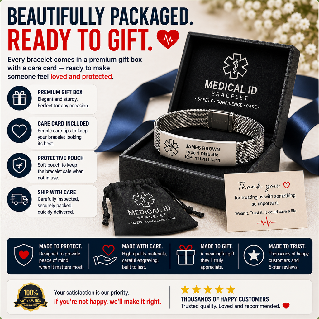 Personalized Medical Alert ID Bracelet