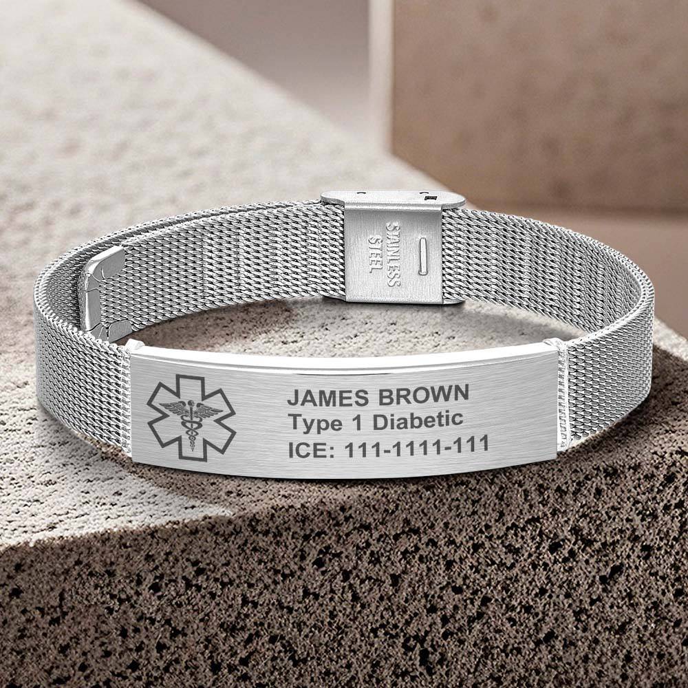 Personalized Medical Alert ID Bracelet