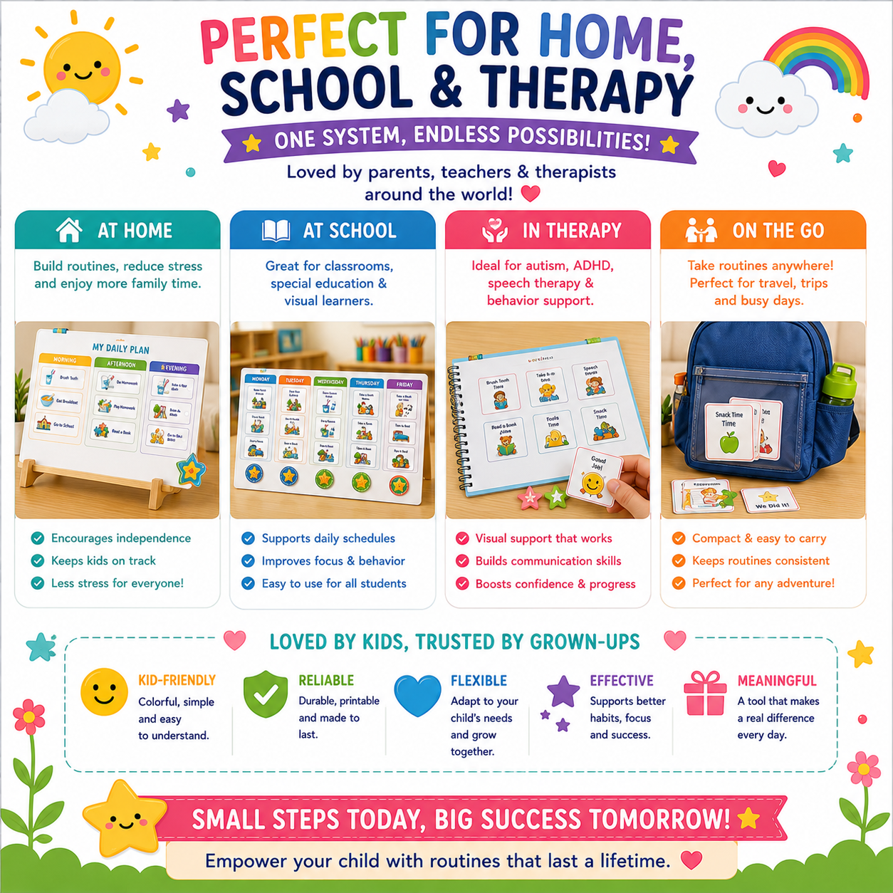 Visual Routine Planner for Kids | Printable Daily & Weekly Schedule | Autism & ADHD Support